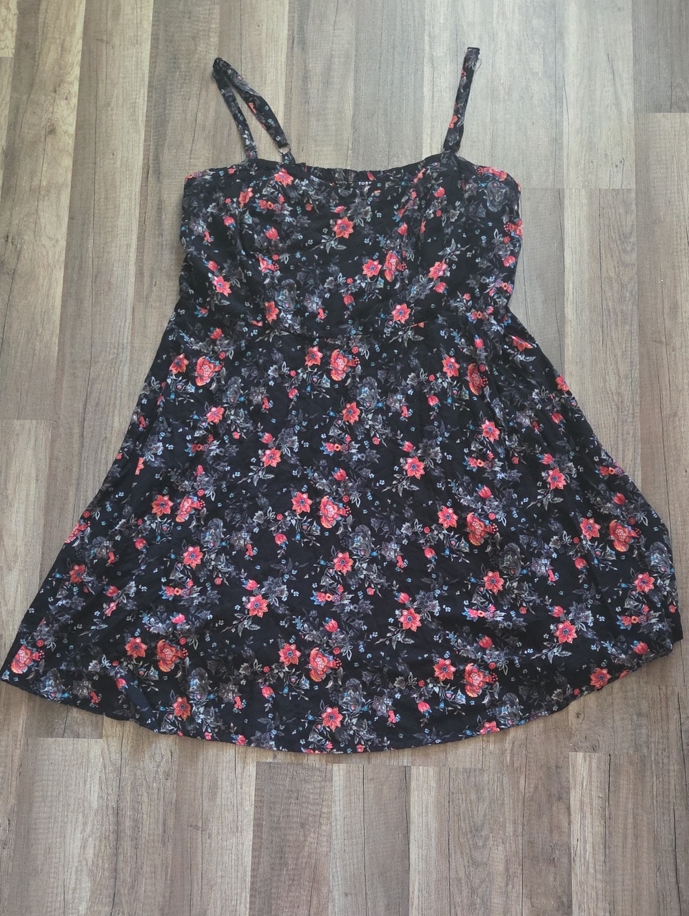 Torrid Black & Red Floral Sun Dress